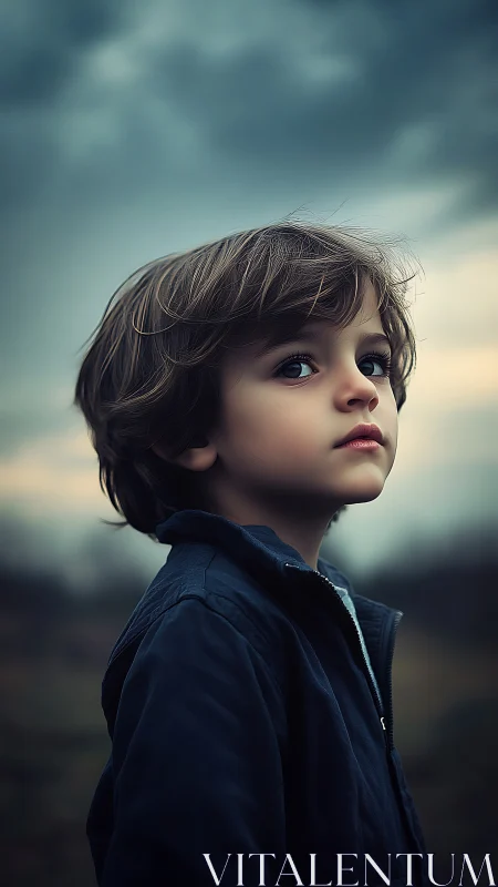 A Child's Quiet Moment: Wonder in the Storm.