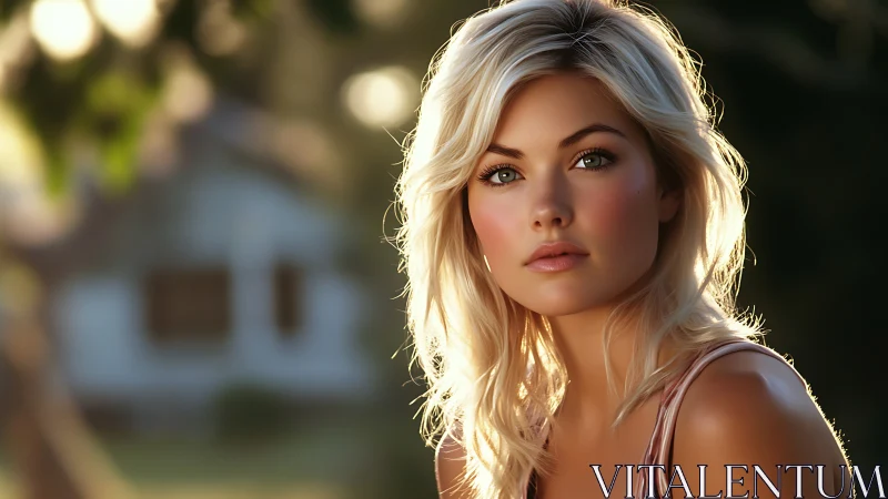 Sunlit gaze quietly turns a garden moment into soft gold