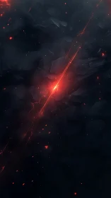 Fiery red energy fissure cuts through dark volcanic stone