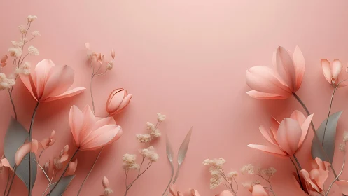 Delicate Pink Cosmos Blooming in Serene Garden Light