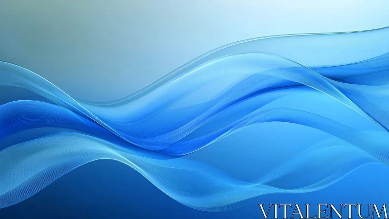 Layered translucent blue wave bands on gradient field.