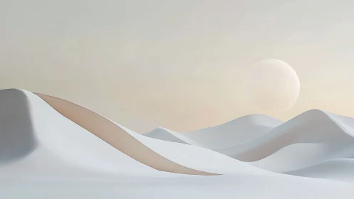 Minimalist desert dunes with soft pastel atmospheric gradients.