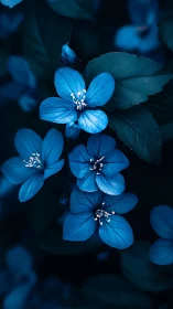 Luminescent Blue Petals Dancing in Monochromatic Twilight