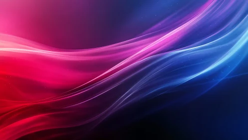 Curved light trails form layered red to blue gradient bands