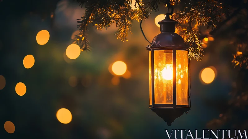 Gentle lantern glow warms a quiet evening garden path