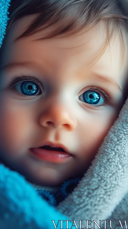 Innocent Wonder: Captivating Blue Eyes of Childhood.