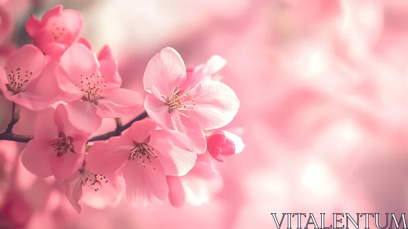 Delicate Pink Blossoms Dancing in Soft Morning Light