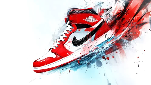 Explosive sneaker artwork captures dynamic street style energy