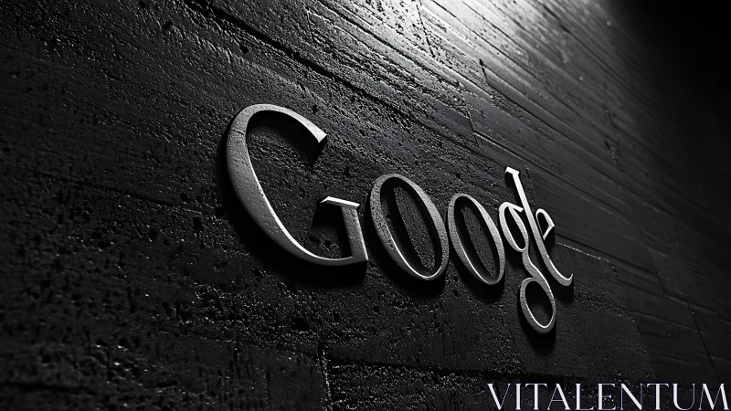 Google Logo Embossed on Dark Textured Surface