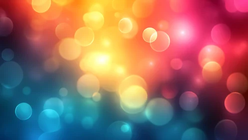 Radiant circles of color glow gently in a soft bokeh dream