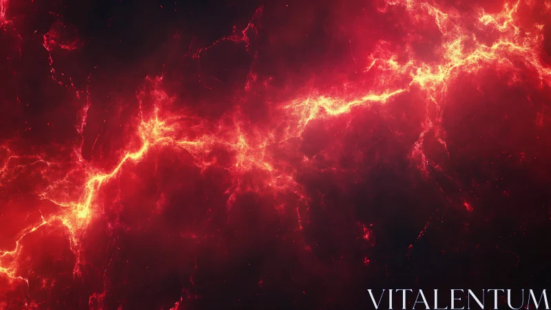 Molten Lava Fractures Glow Against Darkness.