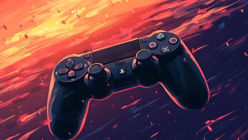 Gaming Controller Aglow in Vibrant Digital Energy.