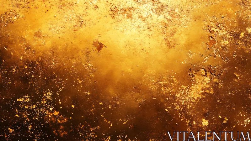 Textured metallic surface shows graded golden corrosion field