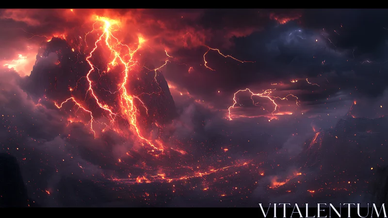 Dramatic Lightning Storm Unleashing Raw Power Across the Sky.