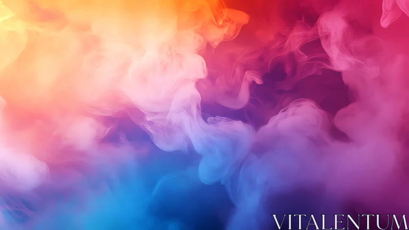 Soft rainbow clouds drift in a dreamy colorful sky