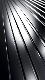 Parallel reflective metallic lines in controlled perspective.