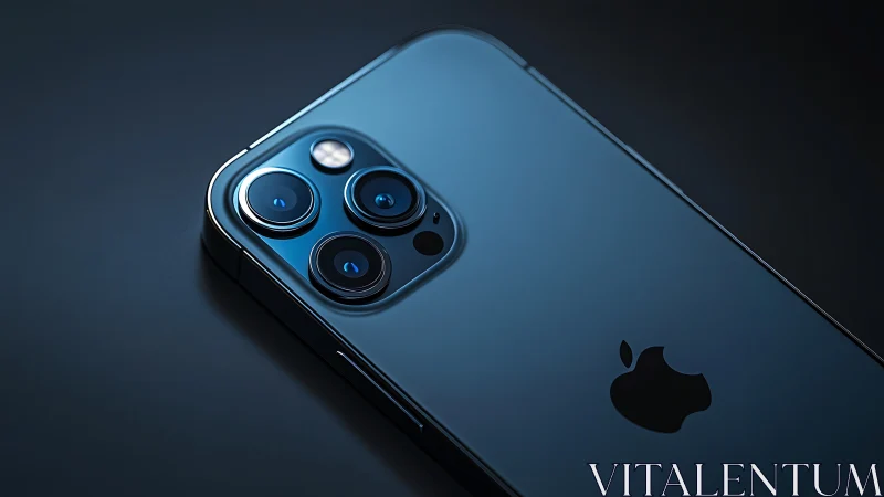 Professional product visualization of smartphone showing triple-lens camera system