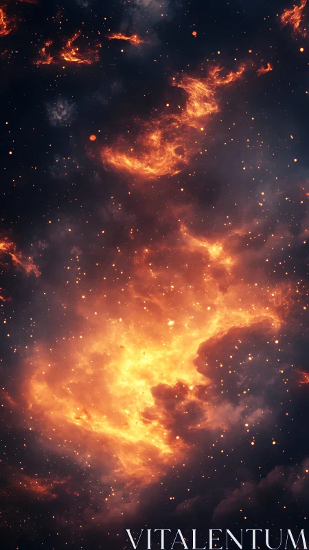 Cosmic Fire: A Dance of Stars and Celestial Flames.