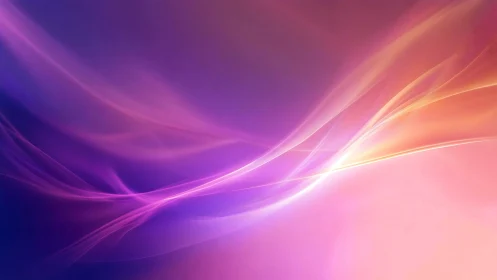 Luminous violet and peach light waves in silky motion.