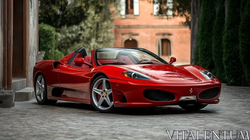 High-gloss red convertible sports car with sculpted aerodynamic body