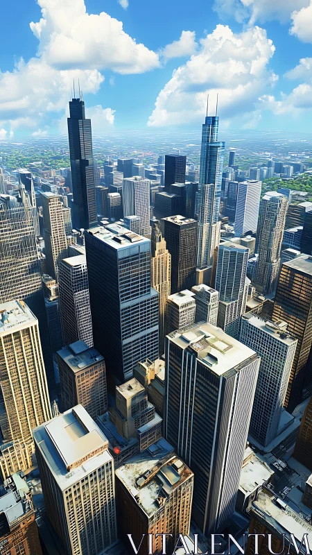 Sunlit skyscrapers rise over a vibrant modern cityscape