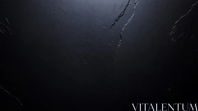Dark slate surface shows subtle cracks under soft light