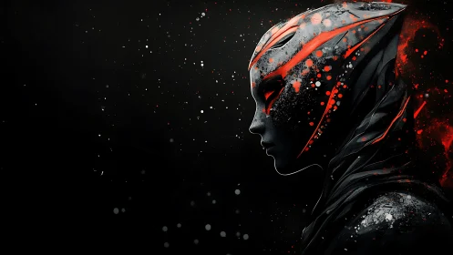 Silent nebula sentinel studies the splatter of distant wars