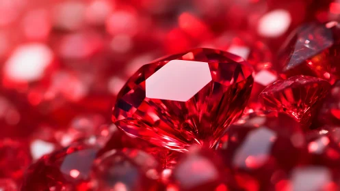 Macro-cut ruby gemstone exhibits high brilliance and facet clarity