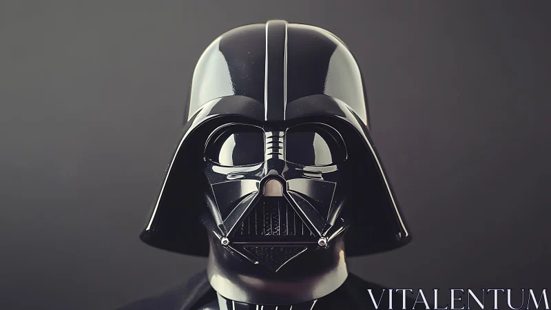 Midnight helmet studies its own polished, silent gravity