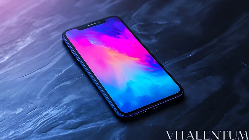 Modern Smartphone with Vibrant Gradient Display