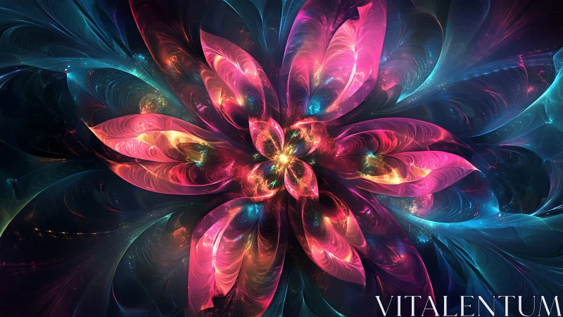 Fractal floral nebula composition with luminous radial symmetry.