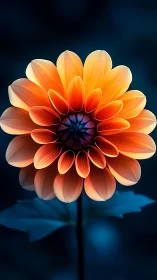 Glowing Dahlia Blooms in Radiant Warmth and Light