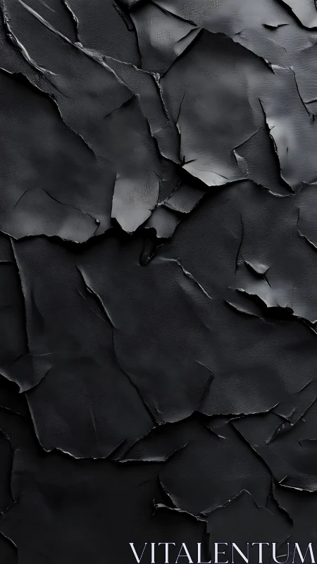 Shattered Obsidian Leather Wall in Inky Midnight Layers.