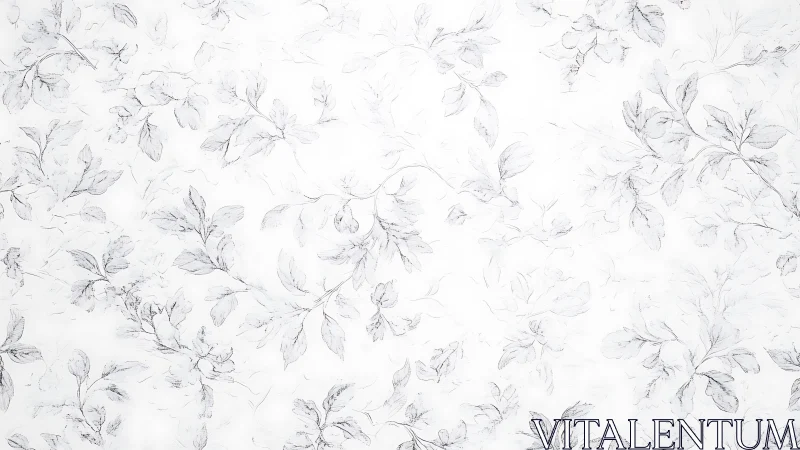 Delicate graphite floral branches on white textured field.