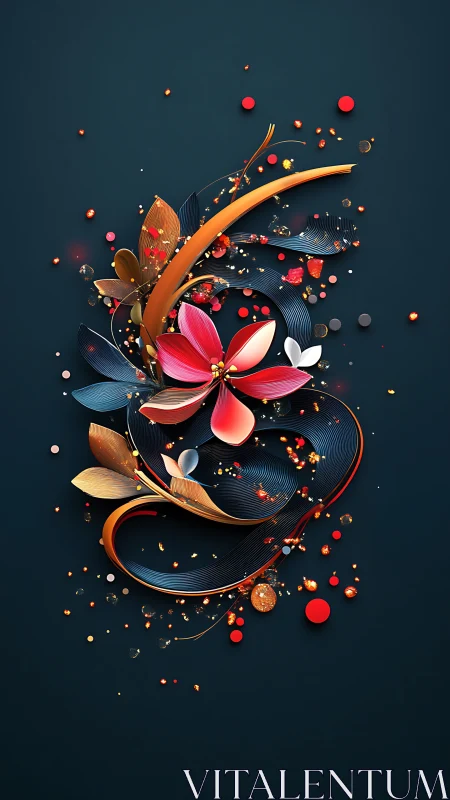 Ribboned petals whirl upward, sketching a luminous bloom