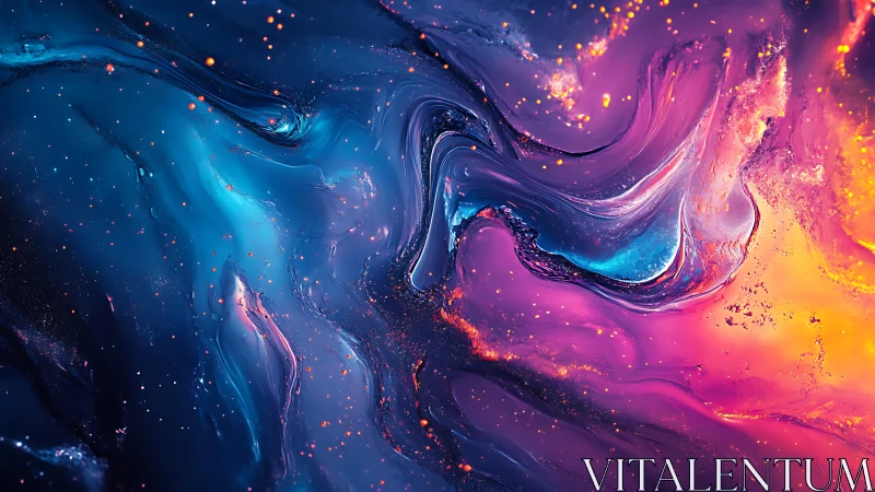 Flowing cosmic colors in a dreamy swirling night sky.