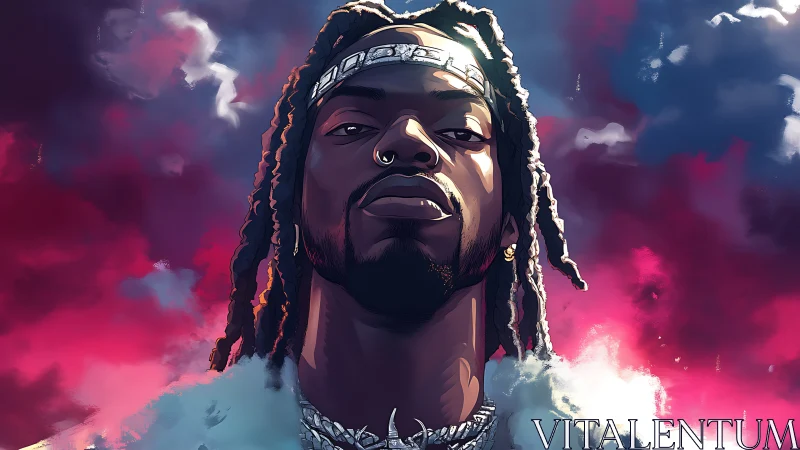 Sky-high swagger portrait in neon storm clouds of attitude.