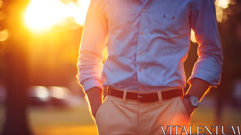 Evening sunlight wraps a relaxed figure in warm golden glow