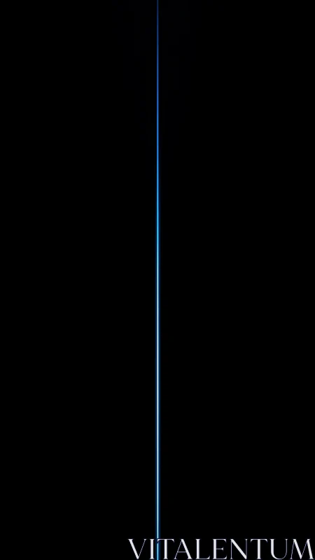 Vertical cyan light beam bisects a minimal black field
