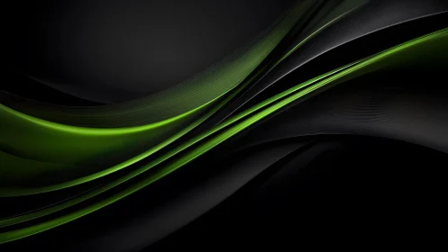 Sleek green and black abstract waves with modern digital style.