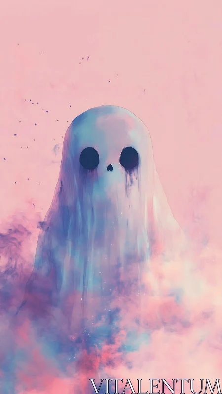 Candyfloss ghost drifts softly through neon twilight mist