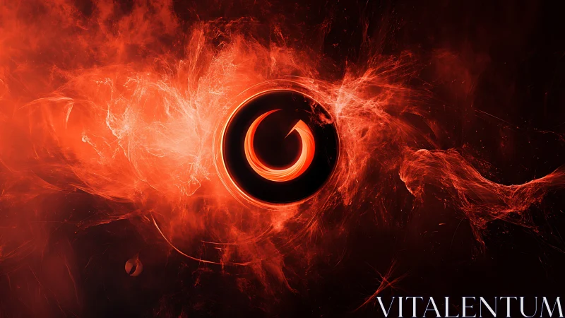 Plasma vortex encircling luminous crescent core emblem.