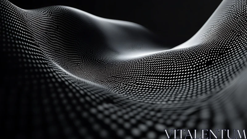 Monochrome wave surface formed by dense digital dots.