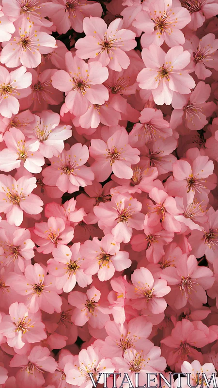 Dense clustering of pink blooms with visible stamens and layered petals.