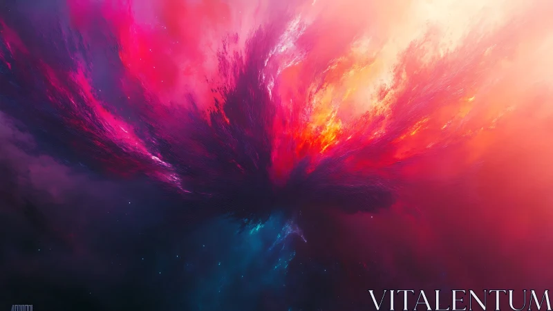 Nebular wings ignite cosmos in cascading pink and firelight