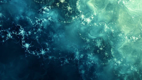 Fractal currents flow through teal nebula gradients.