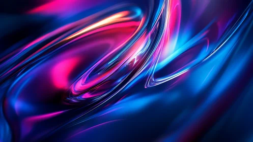 Liquid neon waves swirling in a dreamy cosmic glow.