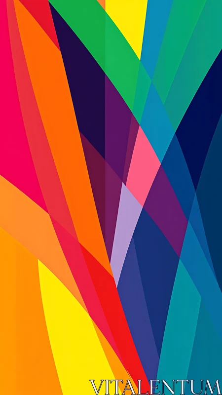 Radiant overlapping color planes create dynamic motion.