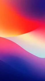 Vibrant gradient waves flow in a calm abstract horizon