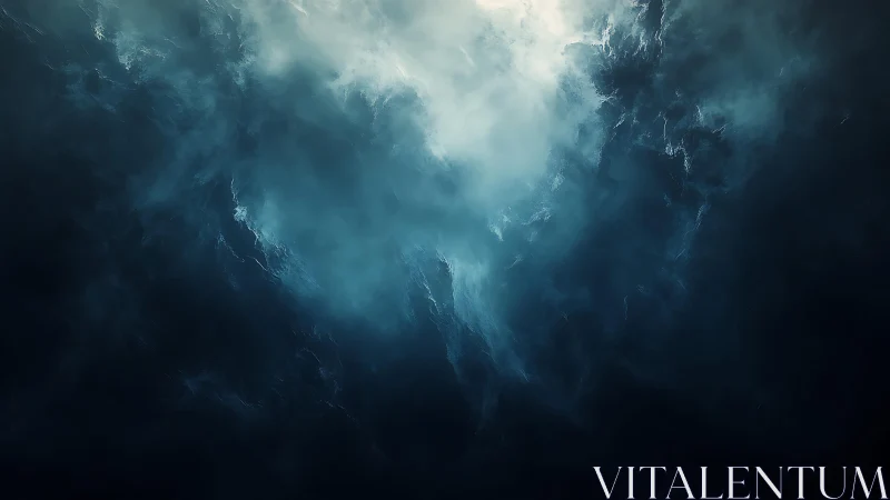 Dramatic Dark Cloudscape in Abstract Moody Digital Art Style.